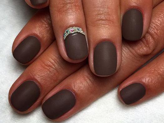 fashion manicure in brown tones